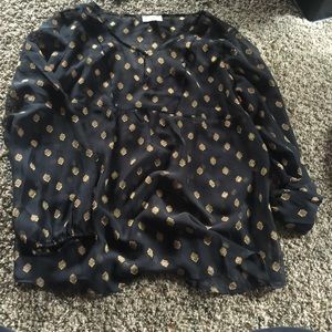 Black & Gold Sheer Blouse