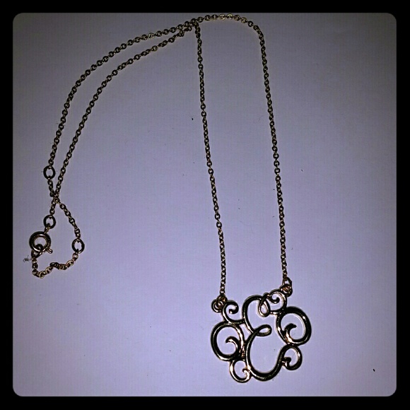 Gold "E" Necklace