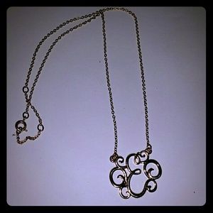 Gold "E" Necklace