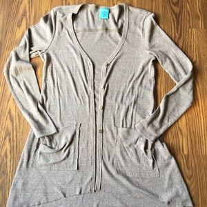 High low tan cardigan