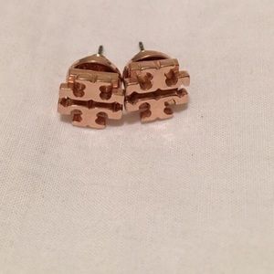 Tory Burch rose gold small stud earrings