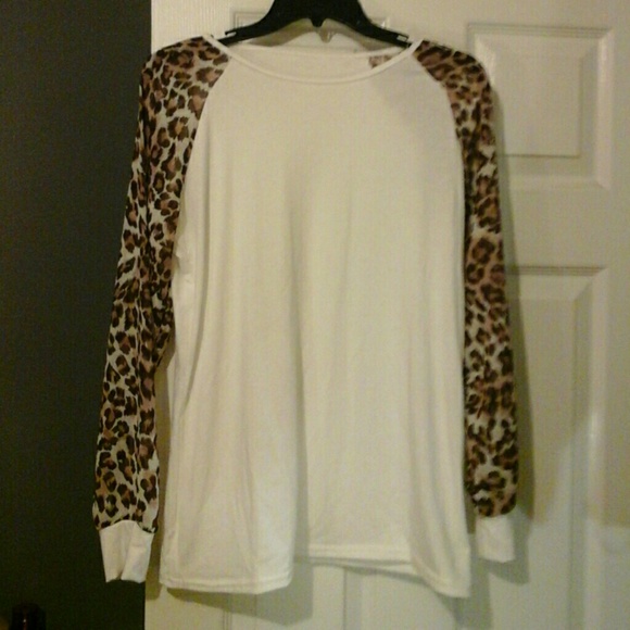 Leopard print sheer sleeves