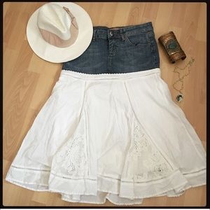 Midi jean skirt with crochet