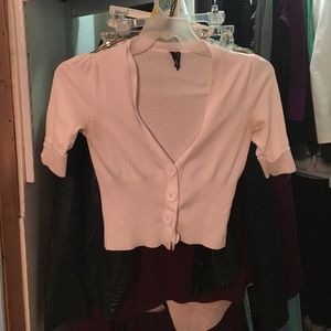 ‼️ ONE DAY ‼️White crop top short sleeve cardigan