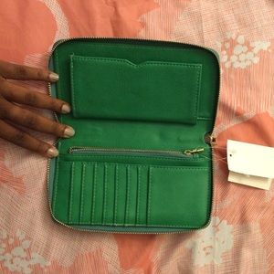Large green wallet nwt