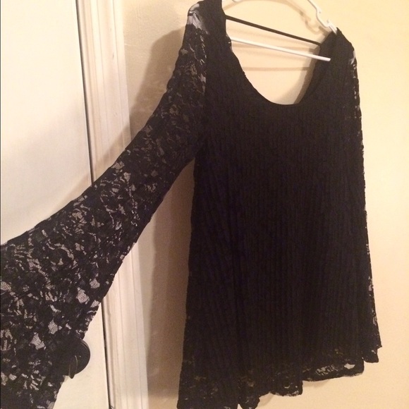 Charlotte Russe Tops - Black lace top with bell sleeves. NTW