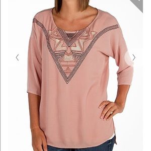 NWT M Gimmicks by Buckle peace/pink blouse
