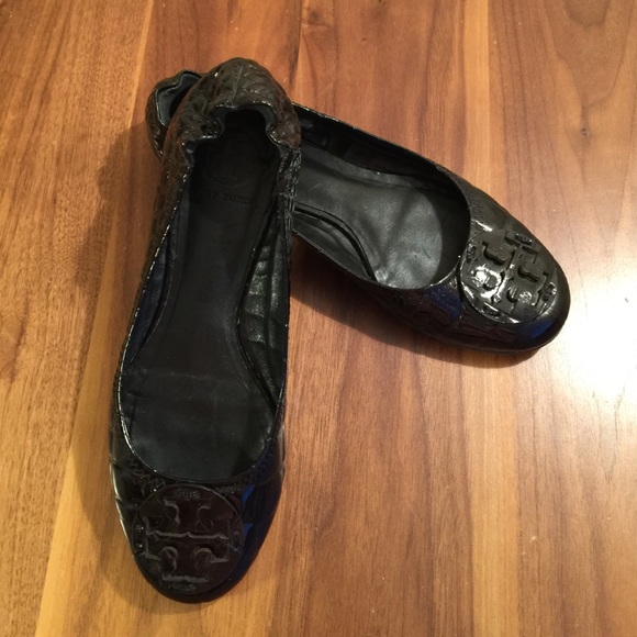 Tory Burch Shoes - Tory Burch Reva Embossed Croc Flats