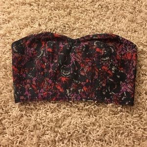 Sparkle & Fade floral mini crop top bandeau