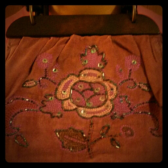 Vintage beaded bag with wooden handle