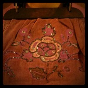 Vintage beaded bag with wooden handle