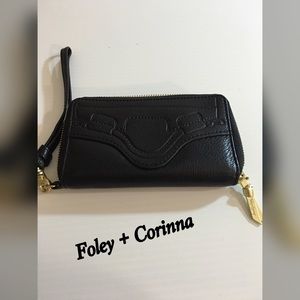 Black Foley + Corinna Clutch Wristlet Wallet