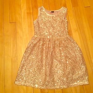 Gold sequined dress