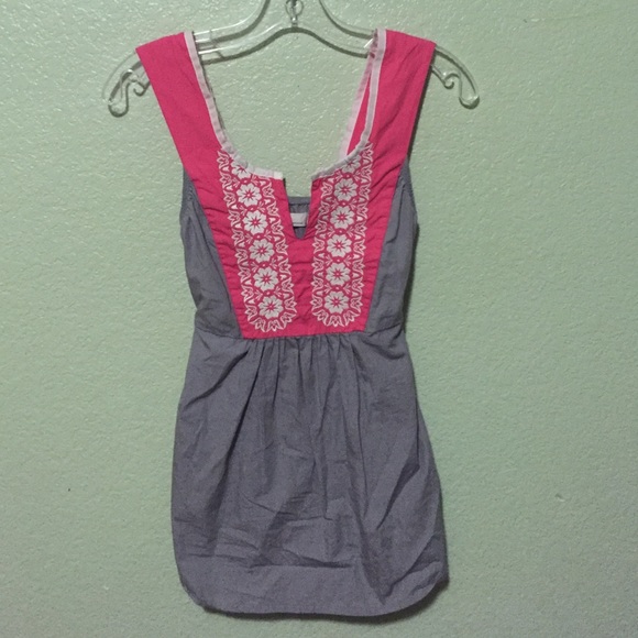 Anthropologie multicolored embroidered top.