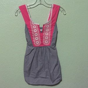 Anthropologie multicolored embroidered top.