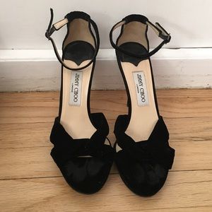 Slightly worn velvet jimmy choo heels