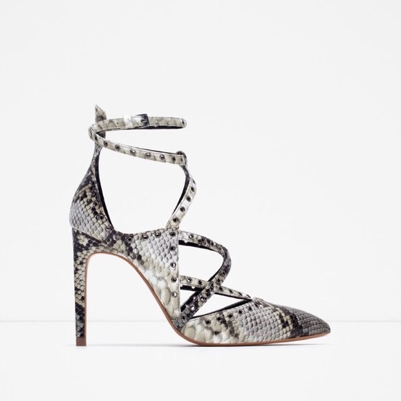 Zara printed wrap around heel