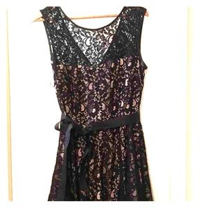 Betsy & Adam Black Lace Dress
