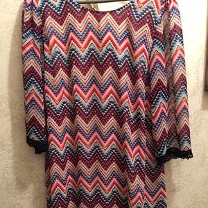 Colorful dress. Size 16 or XL. Lined.