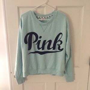 PINK Light Blue Sweatshirt