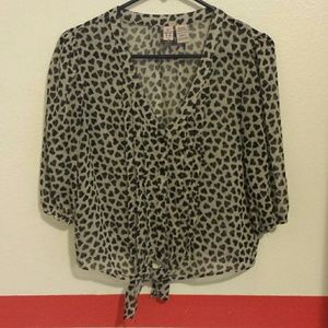 Sheer Heart-Patterned Blouse
