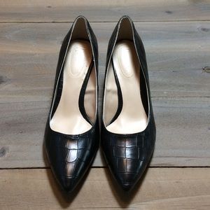 Nickels Nadia Black Croc Pumps Sz 8M