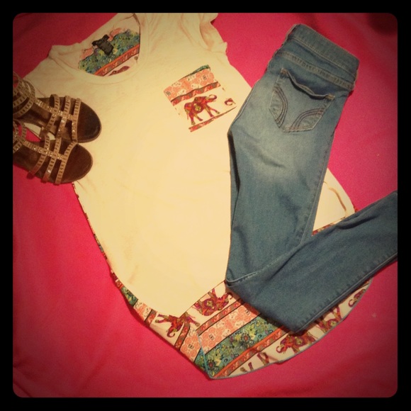 Multi color elephant shirt