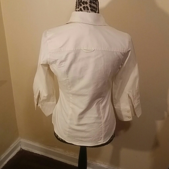 Bananas Republic womans linen ivory dress shirt - Picture 2 of 2