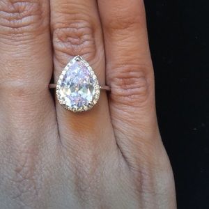Victoria Pear Stone Halo Ring