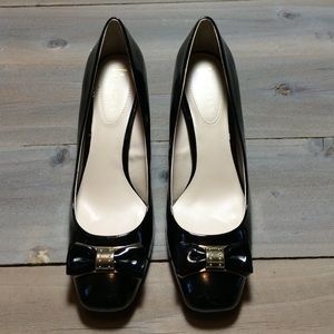 Nickels Marla Black Patent Pumps Sz 8M