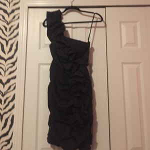 Black one shoulder prom dress