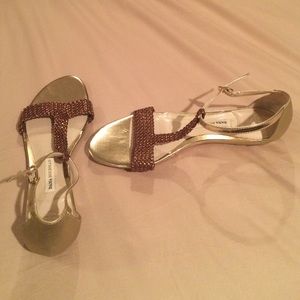 NWOT Sandals Gold color
