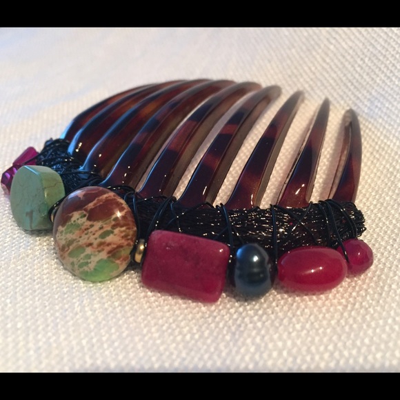 Colette Malouf semi precious stone hair accessory main image 7