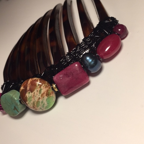 Colette Malouf semi precious stone hair accessory main image 6