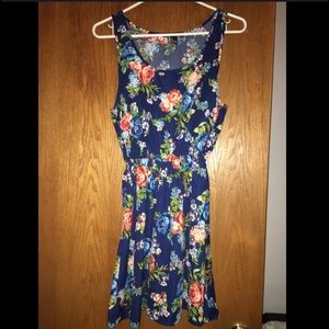 Forever 21 Floral Print Dress - Blue