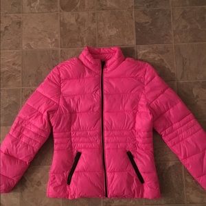 Justice rain/winter light puffer jacket.Size 12