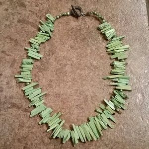 Funky Geometric Dyed Turquoise Southwest Necklace