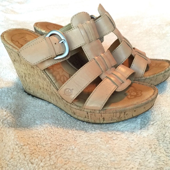 Born Leather Wedge Sandals