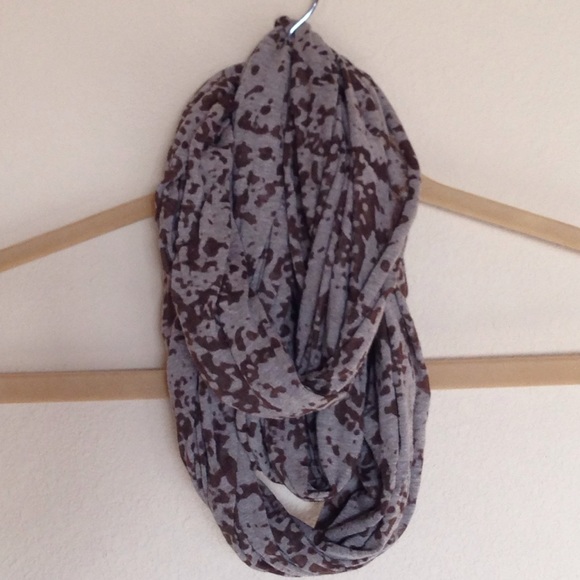 Brown Patterned Infinity Scarf