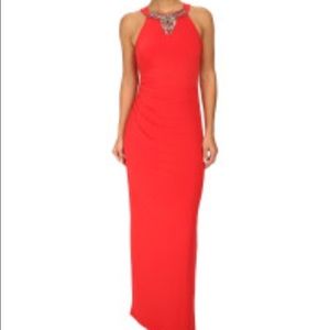 Vince Camuto Sleeveless Jewel-Neck Gown