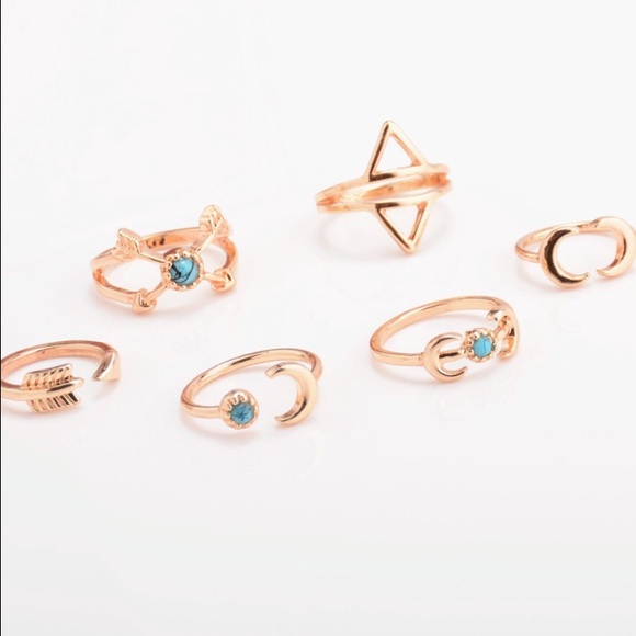 • 6 piece Boho Ring Set • - Picture 2 of 4