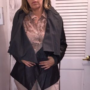 GustavoLins Paris calf leather /wool revers jacket