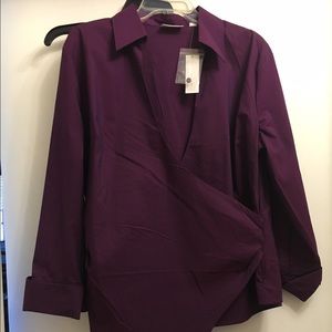 Purple wrap dress shirt