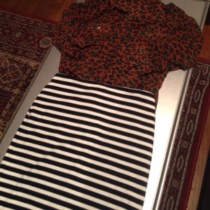 Striped pencil skirt