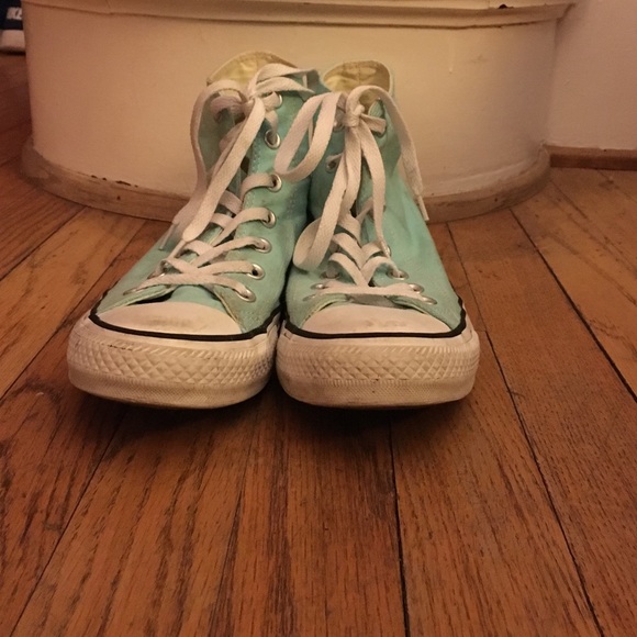 Light blue Converse.
