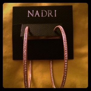 Nadri rose gold crystal hoops