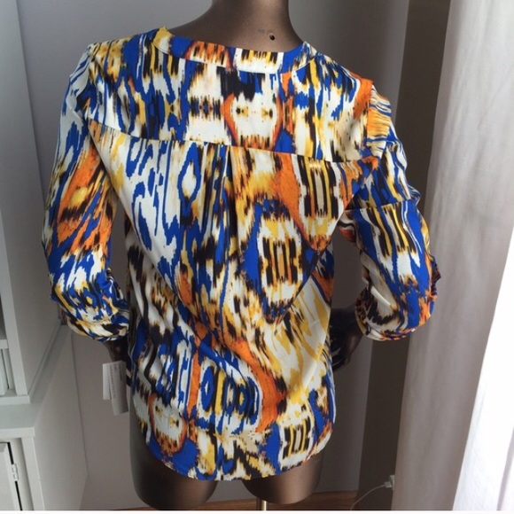 NWT Cobalt Orange Ikat Top - Picture 3 of 4