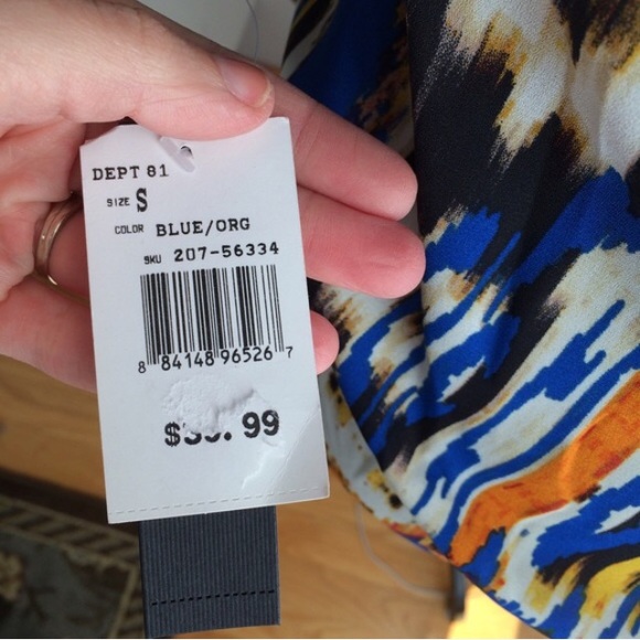 NWT Cobalt Orange Ikat Top - Picture 4 of 4