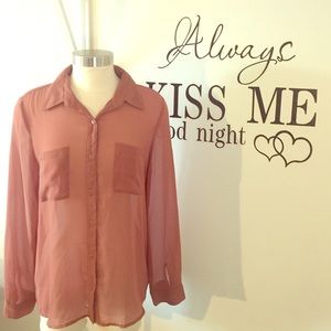 Sheer Button Down Blouse