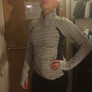 Lululemon Striped Pullover Cowl Neck
